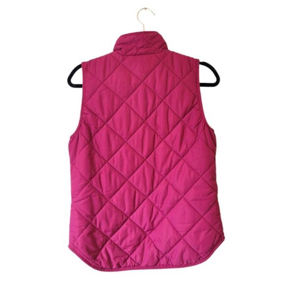 J. Crew Fuscia Quilted Zip-Up Vest Size XS - Picture 2 of 7